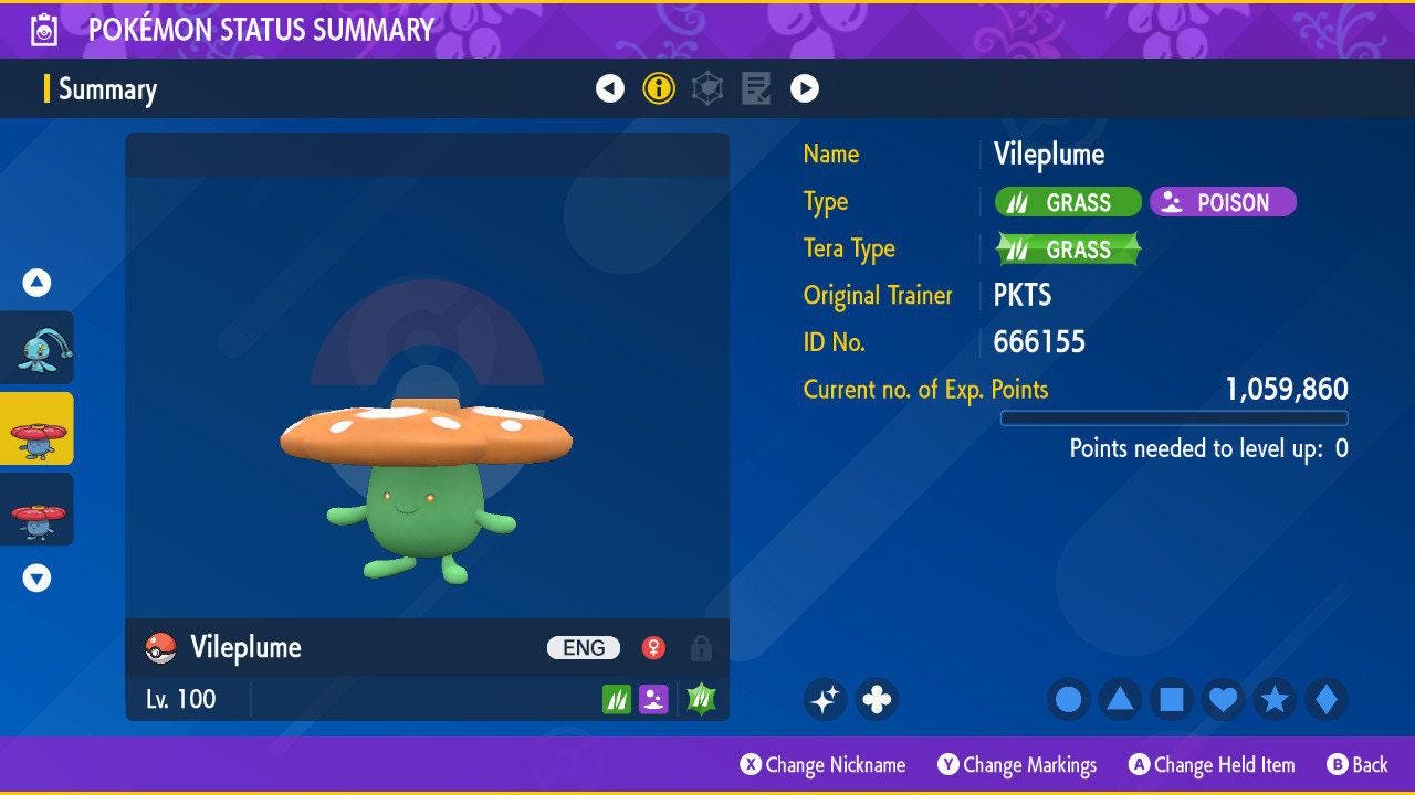 Shiny VILEPLUME Pokémon Scarlet Violet 6IV Competitive Battle Ready - Pokémon Scarlet & Violet digital Pokémon trade image 2