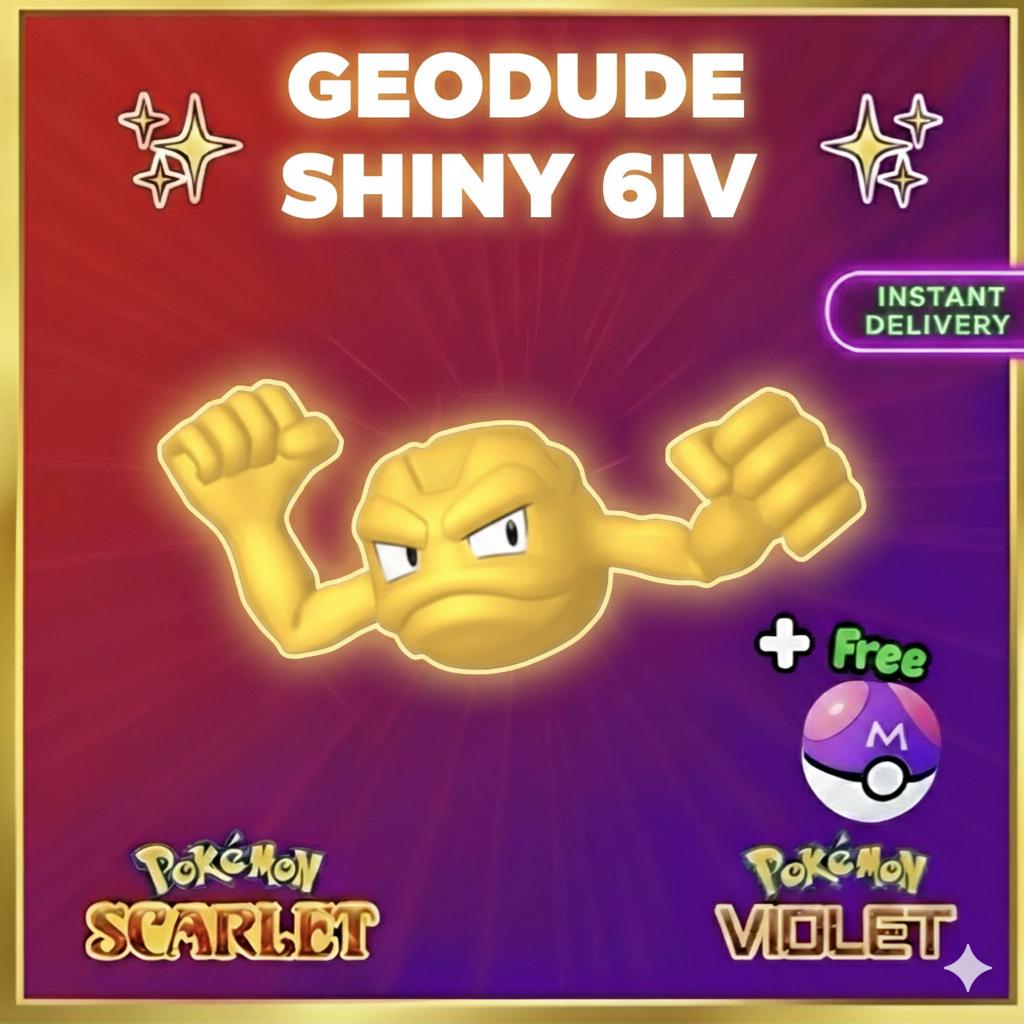 Pokemon Scarlet and Violet Shiny GEODUDE 6IV Competitive Battle Ready - Pokémon Scarlet & Violet digital Pokémon trade by