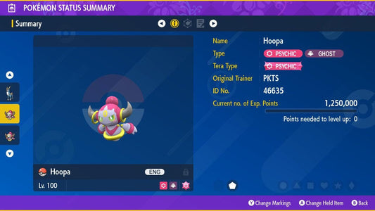 Non Shiny 6IV HOOPA Pokémon Scarlet and Violet 6IV Pokemon Non Competitive Battle - Pokémon Scarlet & Violet digital Pokémon