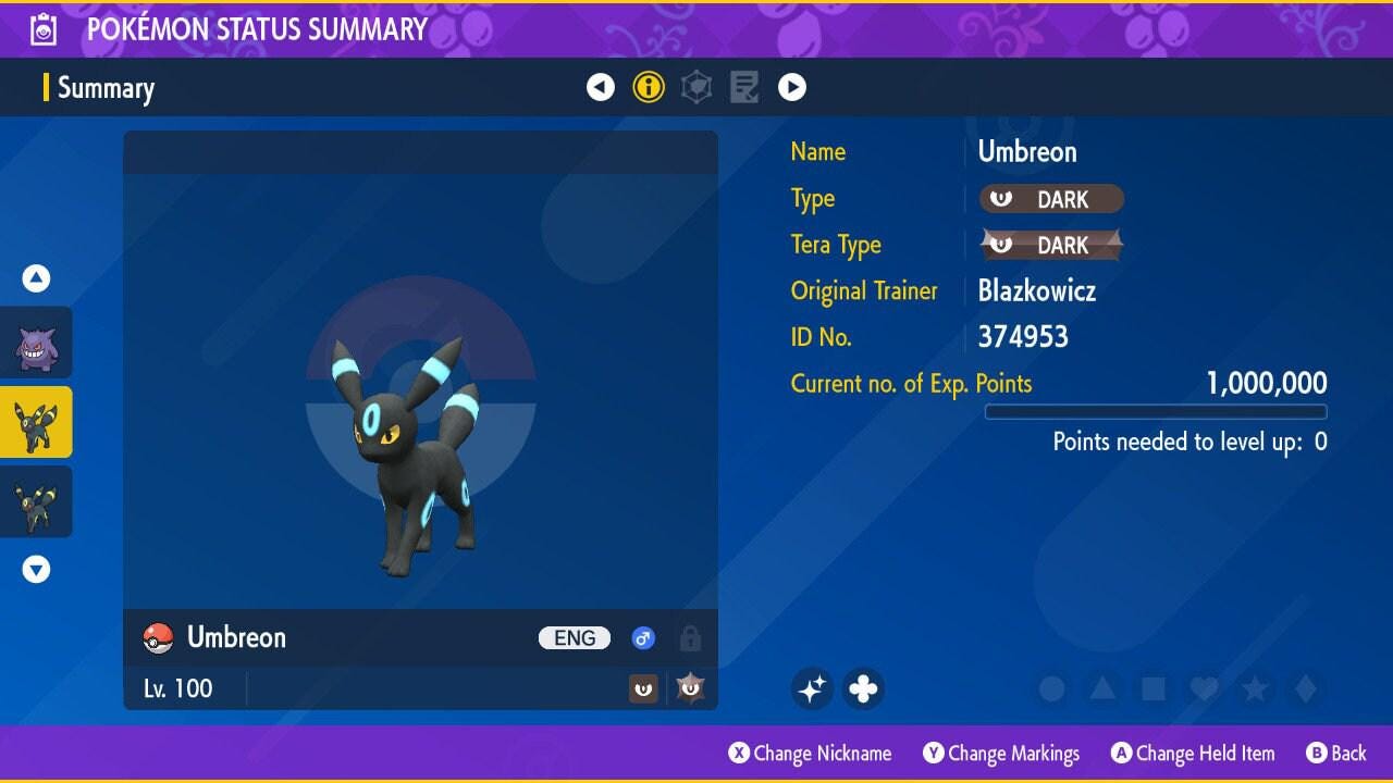 Shiny UMBREON Pokémon Scarlet Violet 6IV Competitive Battle Ready - Pokémon Scarlet & Violet digital Pokémon trade by