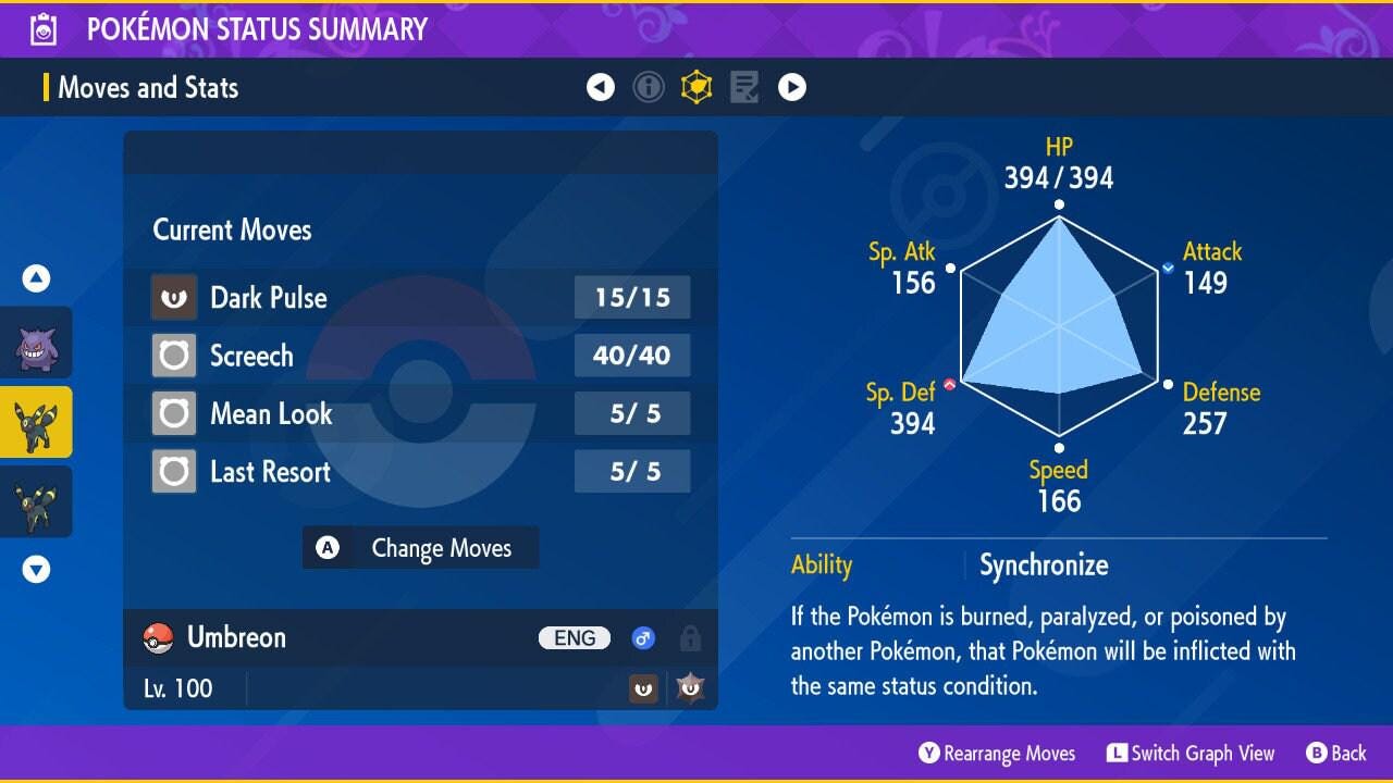 Shiny UMBREON Pokémon Scarlet Violet 6IV Competitive Battle Ready - Pokémon Scarlet & Violet digital Pokémon trade image 2