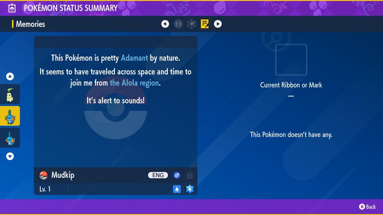 Shiny MUDKIP Pokémon Scarlet and Violet 6IV Competitive Battle Ready - Pokémon Scarlet & Violet digital Pokémon trade image 3