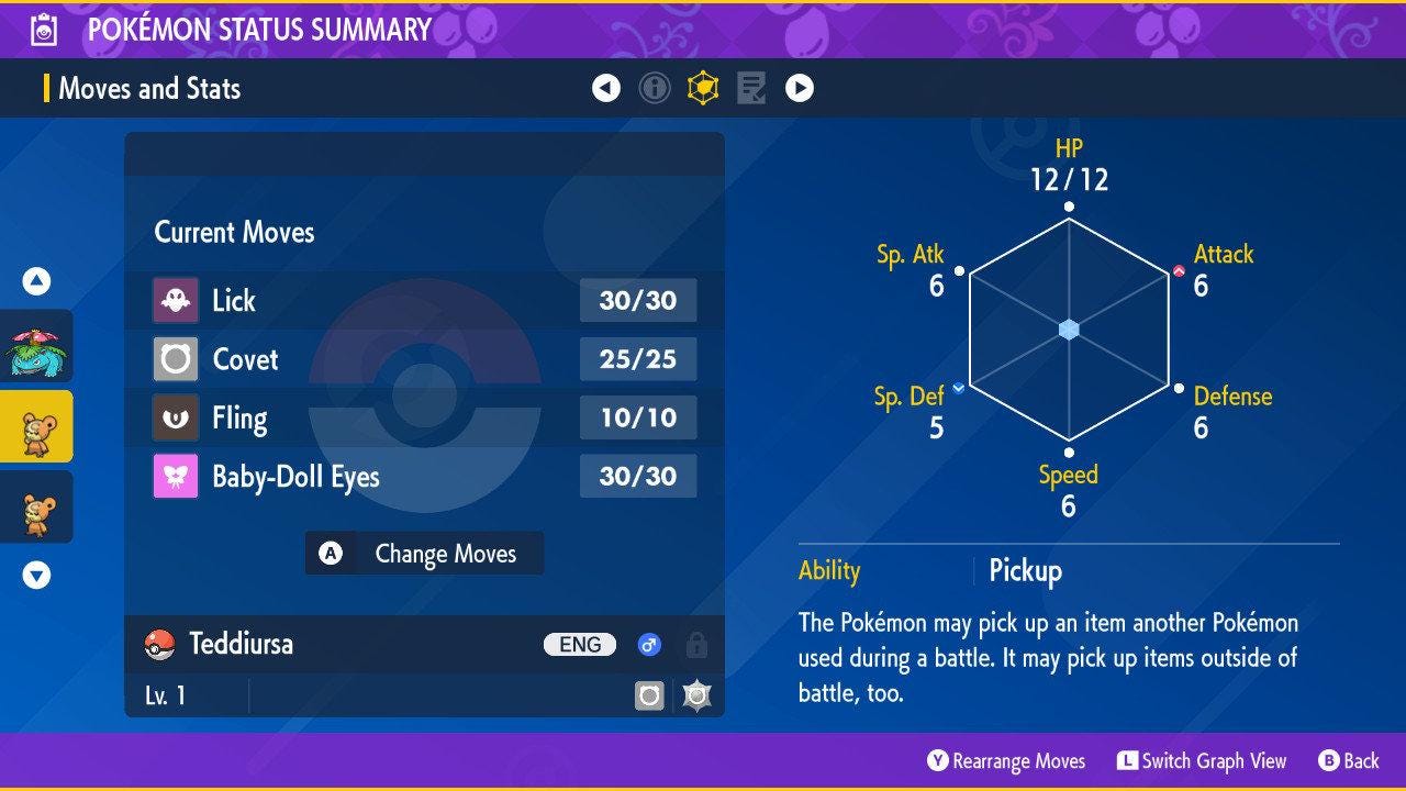 Shiny TEDDIURSA Pokémon Scarlet Violet 6IV Competitive Battle Ready – image 2