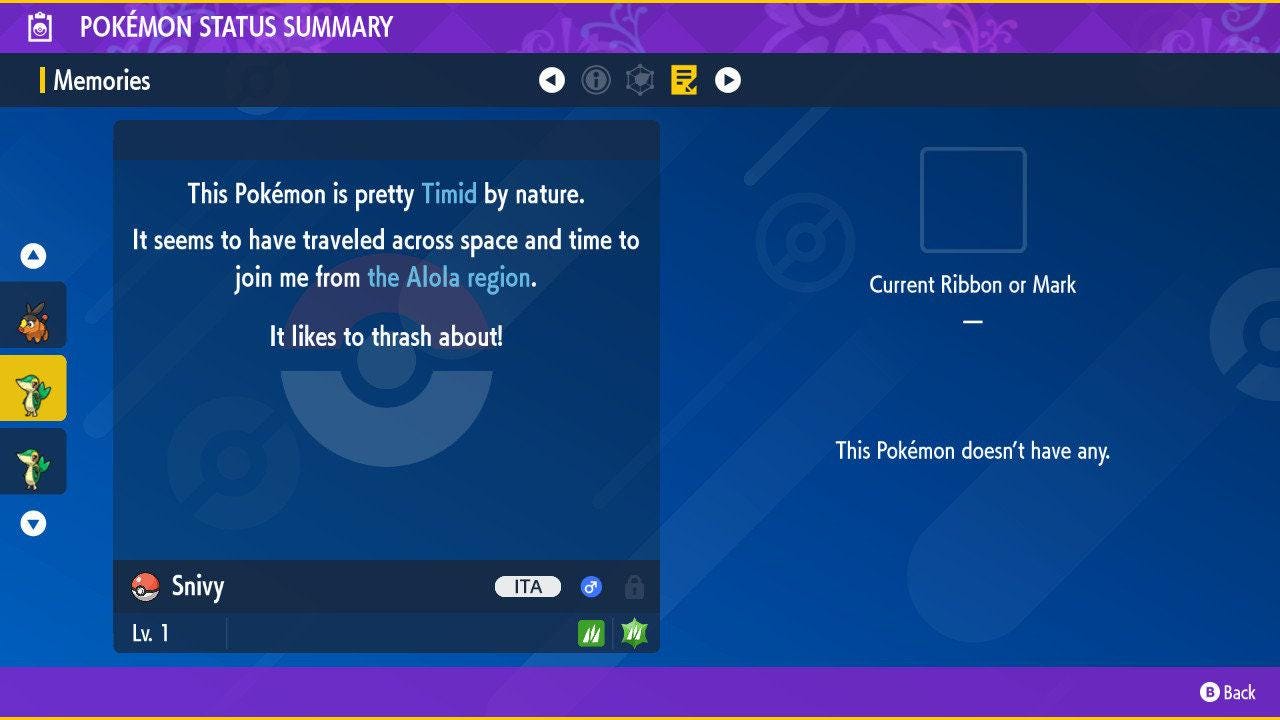 Shiny SNIVY Pokémon Scarlet and Violet 6IV Competitive Battle Ready - Pokémon Scarlet & Violet digital Pokémon trade image 3