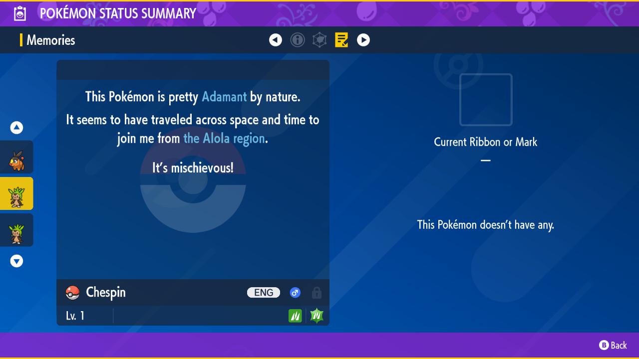 Shiny CHESPIN Pokémon Scarlet Violet 6IV Competitive Battle Ready - Pokémon Scarlet & Violet digital Pokémon trade image 3