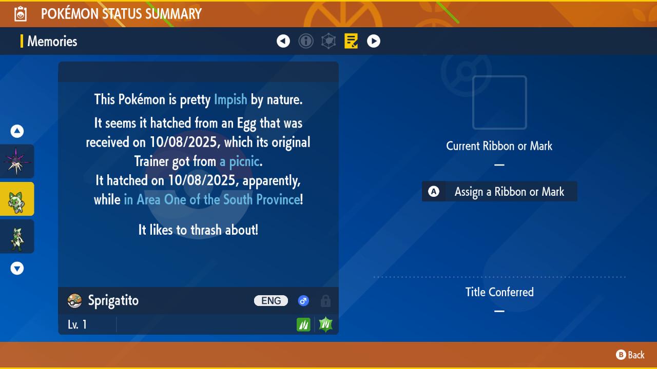 Shiny SPRIGATITO Pokémon Scarlet Violet 6IV Competitive Battle Ready - Pokémon Scarlet & Violet digital Pokémon trade image 3