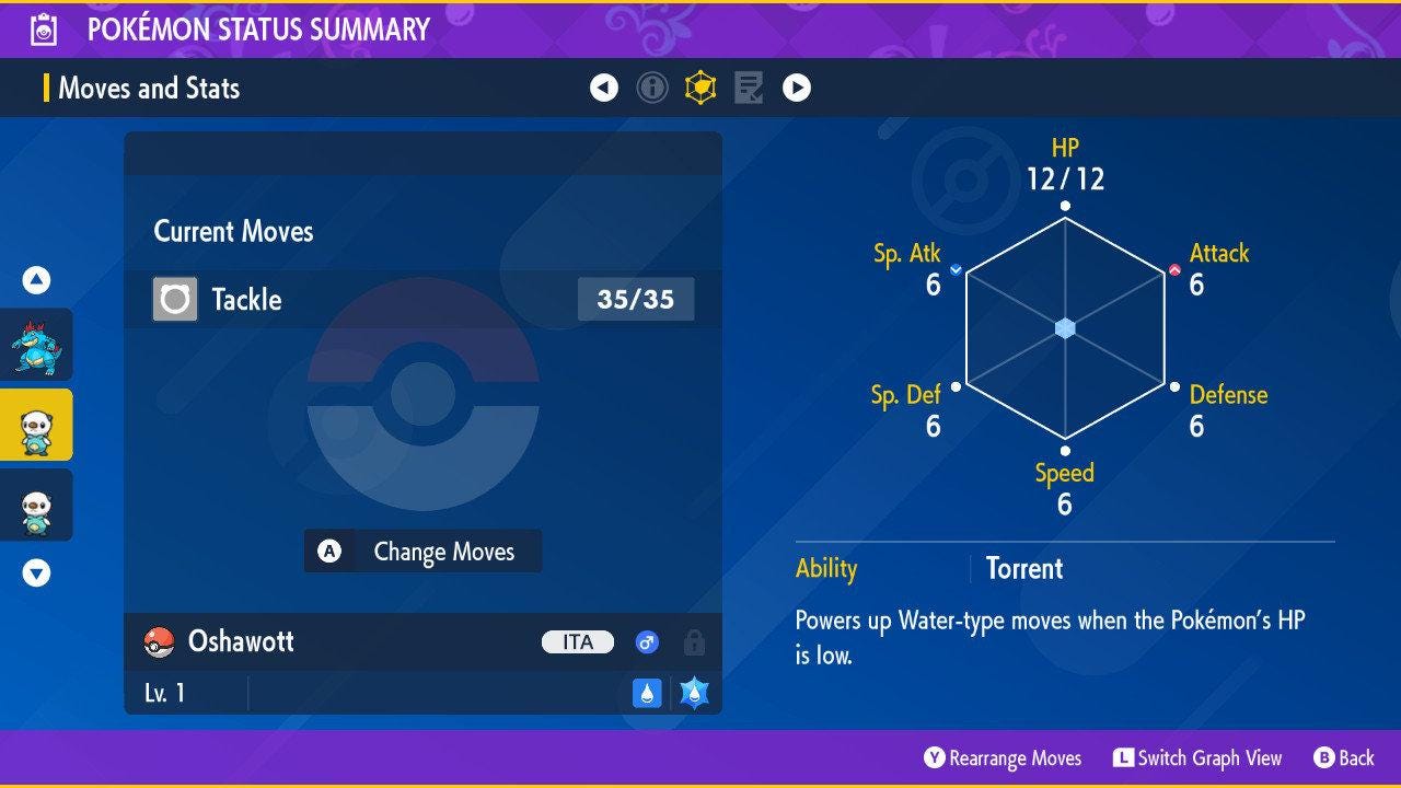 Shiny OSHAWOTT Pokémon Scarlet and Violet 6IV Competitive Battle Ready - Pokémon Scarlet & Violet digital Pokémon trade image