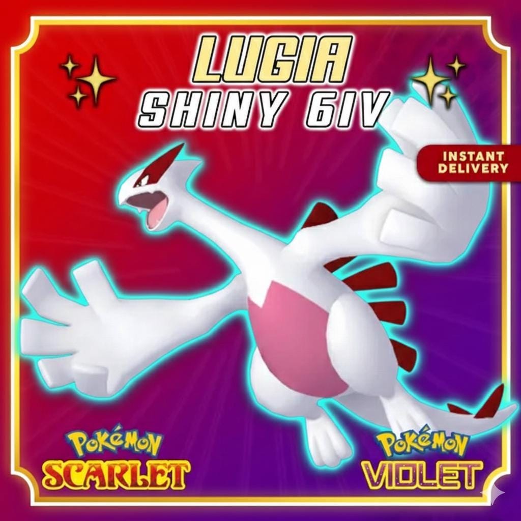 Shiny LUGIA Pokémon Scarlet and Violet 6IV Competitive Battle Ready - Pokémon Scarlet & Violet digital Pokémon trade by