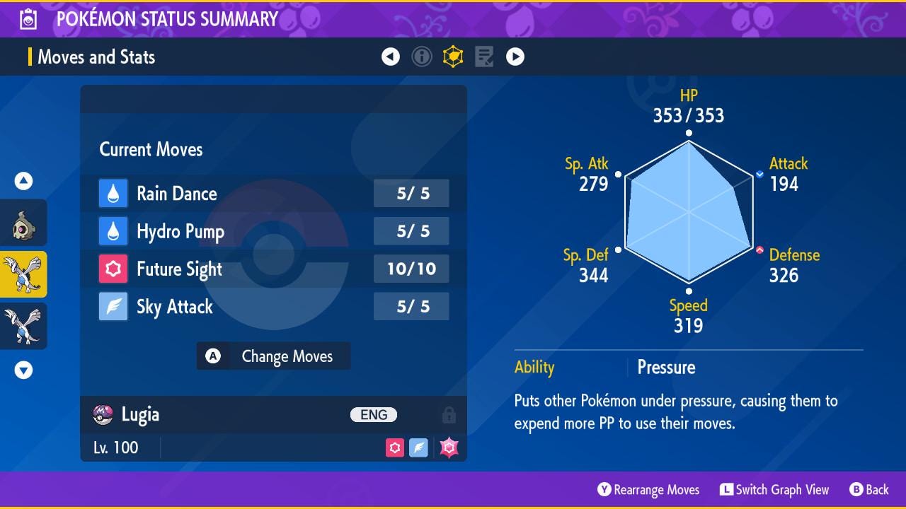 Shiny LUGIA Pokémon Scarlet and Violet 6IV Competitive Battle Ready - Pokémon Scarlet & Violet digital Pokémon trade image 3