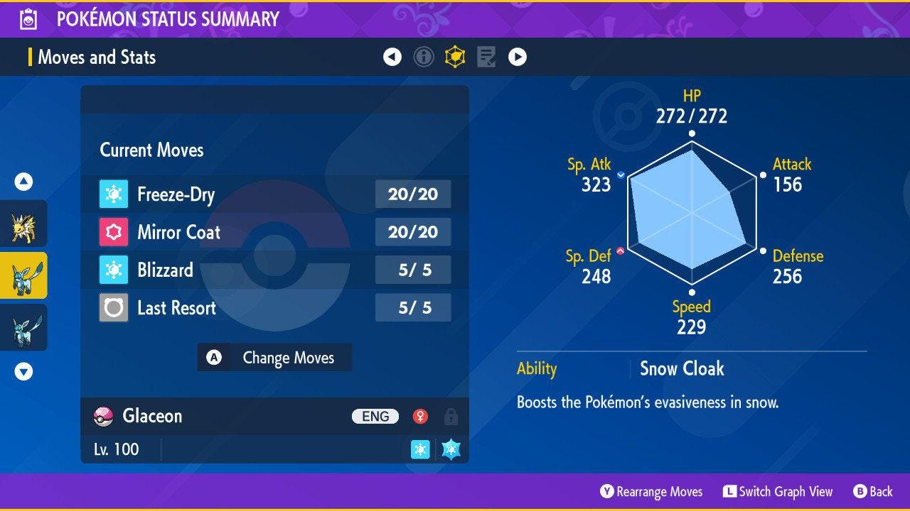 Shiny GLACEON Pokémon Scarlet Violet 6IV Competitive Battle Ready - Pokémon Scarlet & Violet digital Pokémon trade image 2