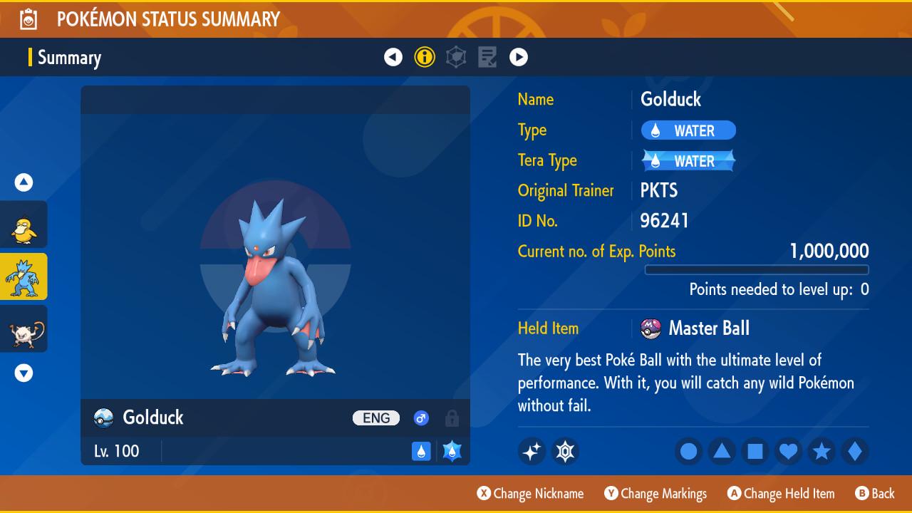Pokemon Scarlet and Violet Shiny GOLDUCK 6IV Competitive Battle Ready - Pokémon Scarlet & Violet digital Pokémon trade image