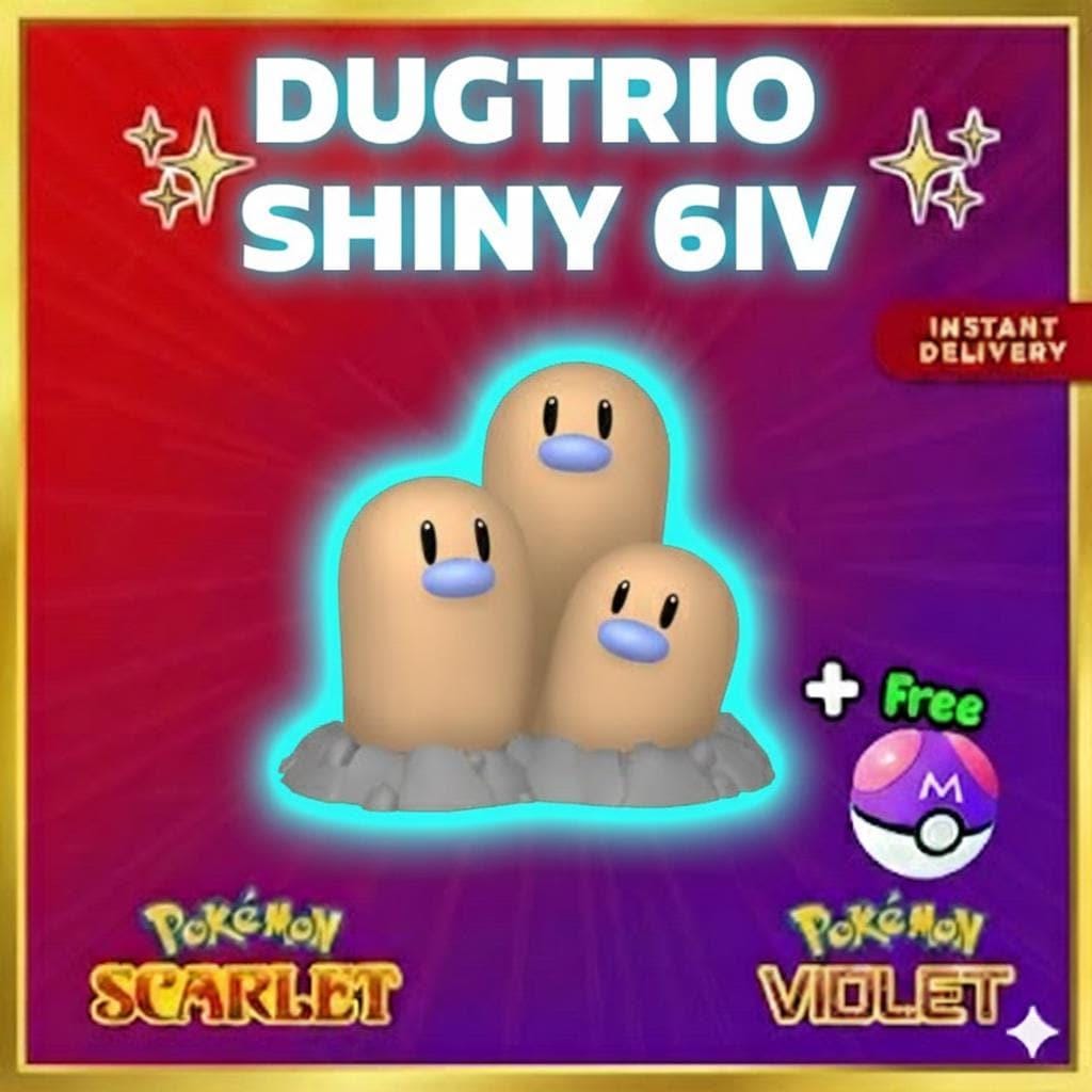 Pokemon Scarlet Violet Shiny 6IV DUGTRIO Battle Ready Ev TRAINED Custom Ot Sv - Pokémon Scarlet & Violet digital Pokémon