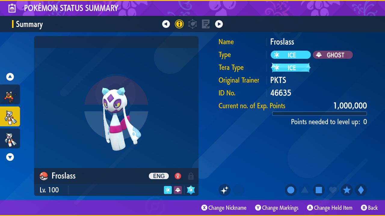 Shiny FROSLASS Pokémon Scarlet Violet 6IV Competitive Battle Ready - Pokémon Scarlet & Violet digital Pokémon trade by