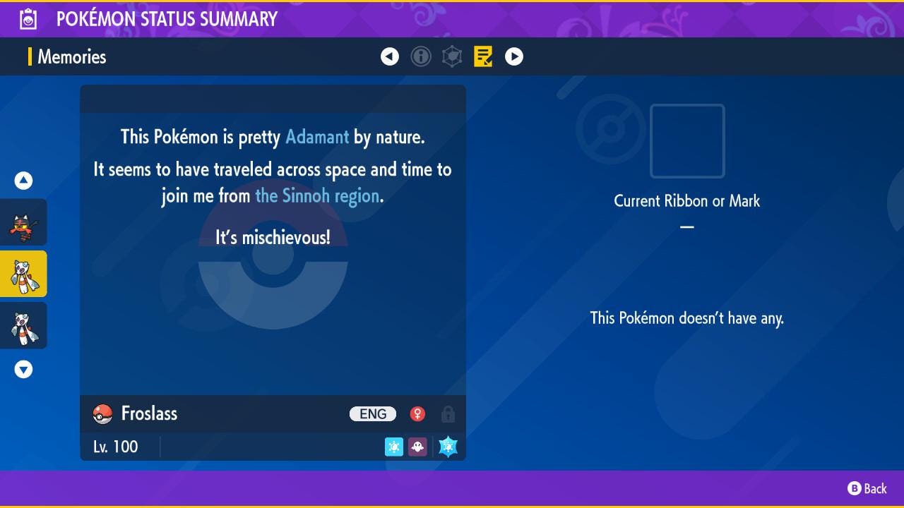 Shiny FROSLASS Pokémon Scarlet Violet 6IV Competitive Battle Ready - Pokémon Scarlet & Violet digital Pokémon trade image 3