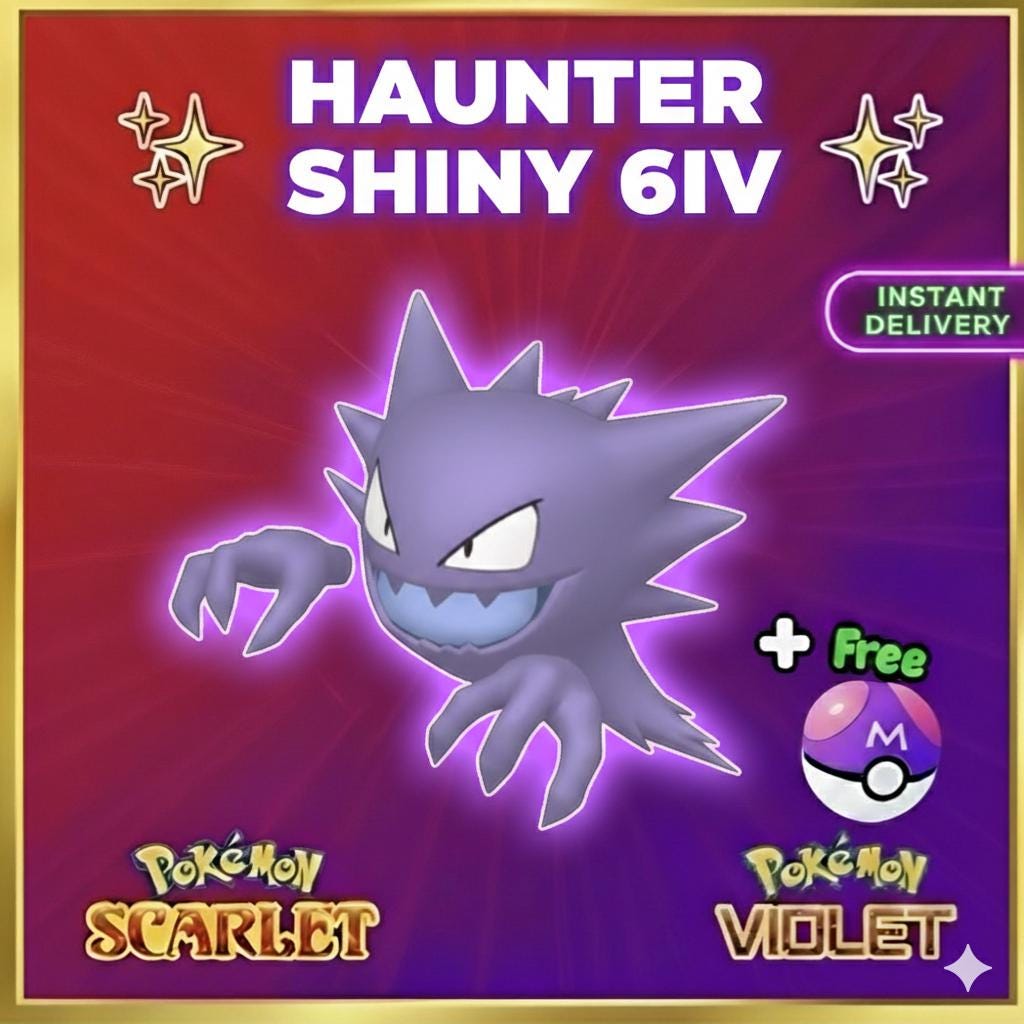 Pokemon Scarlet Violet Shiny 6IV Haunter Battle Ready Ev Trained Custom Ot Sv - Pokémon Scarlet & Violet digital Pokémon