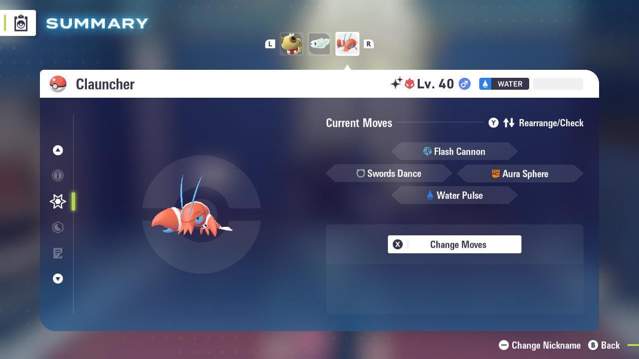 Shiny Alpha Clauncher Pokémon Legends ZA 6IV Competitive Battle Ready - Pokémon Legends: Z-A digital Pokémon trade image 3