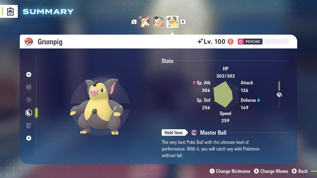 Shiny Grumpig Pokemon Legends ZA Mega Dimension DLC 6IV Competitive Battle Ready - Pokémon Legends: Z-A digital Pokémon trade