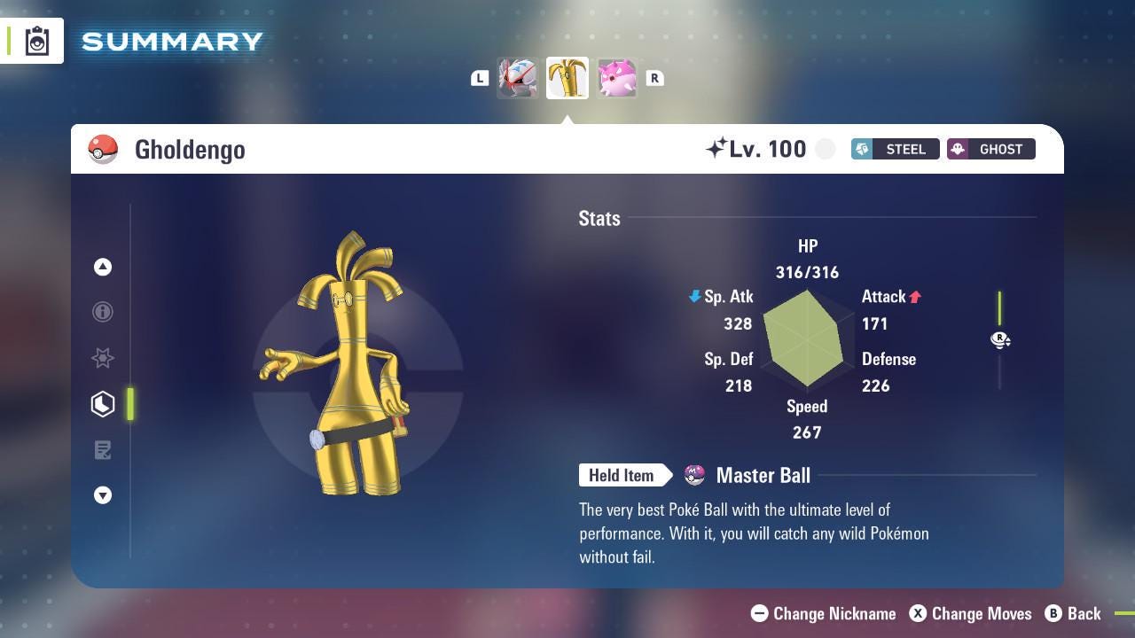 Shiny Gholdengo Pokemon Legends ZA Mega Dimension DLC 6IV Competitive Battle Ready - Pokémon Legends: Z-A digital Pokémon