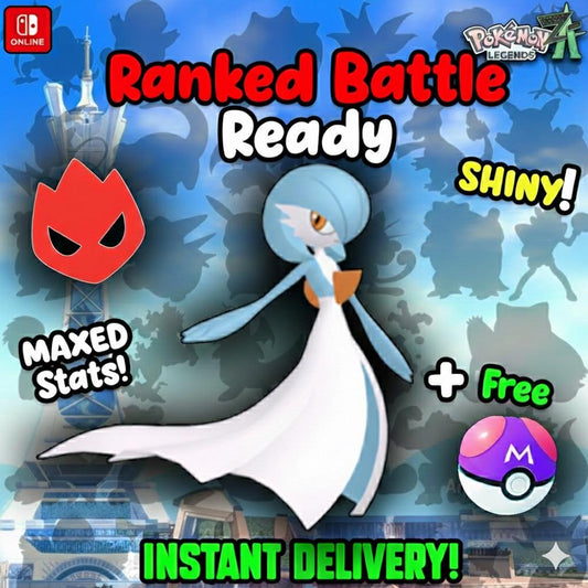 Shiny Alpha Gardevoir Pokémon Legends ZA 6IV Competitive Battle Ready - Pokémon Legends: Z-A digital Pokémon trade by