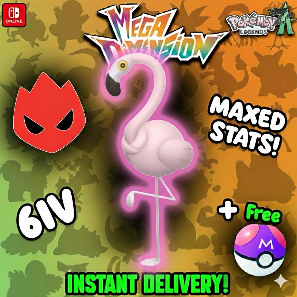 Shiny Alpha Flamigo Pokemon Legends Za Mega Dimension DLC 6IV Competitive Battle - Pokémon Legends: Z-A digital Pokémon trade