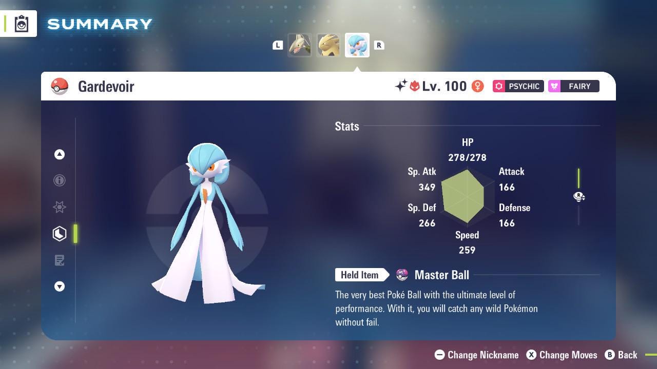 Shiny Alpha Gardevoir Pokémon Legends ZA 6IV Competitive Battle Ready - Pokémon Legends: Z-A digital Pokémon trade image 2