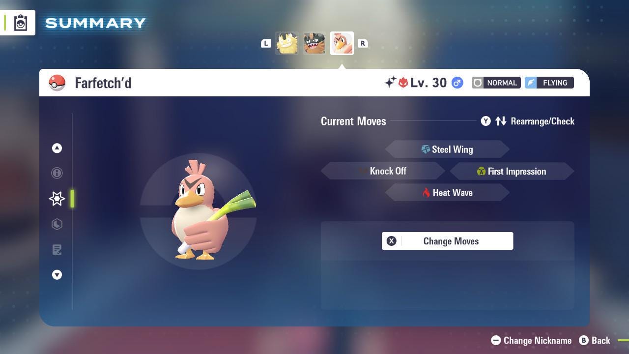 Shiny Alpha Farfetch #39;d Pokémon Legends ZA 6IV Competitive Battle Ready - Pokémon Legends: Z-A digital Pokémon trade image