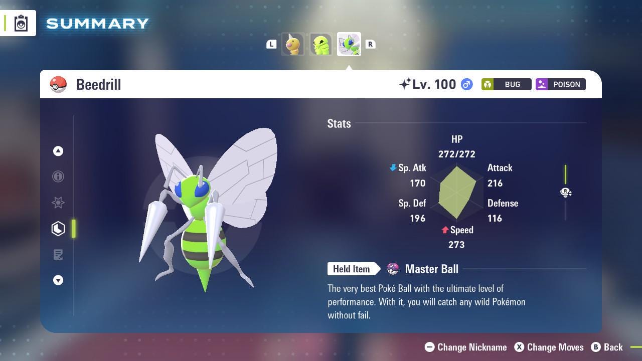 Shiny BEEDRILL Pokémon Legends ZA 6IV Competitive Battle Ready - Pokémon Legends: Z-A digital Pokémon trade by