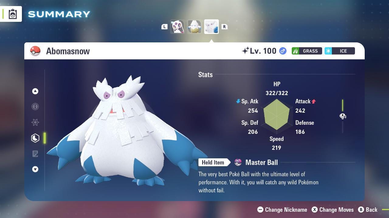 Shiny ABOMASNOW Pokémon Legends ZA 6IV Competitive Battle Ready - Pokémon Legends: Z-A digital Pokémon trade by