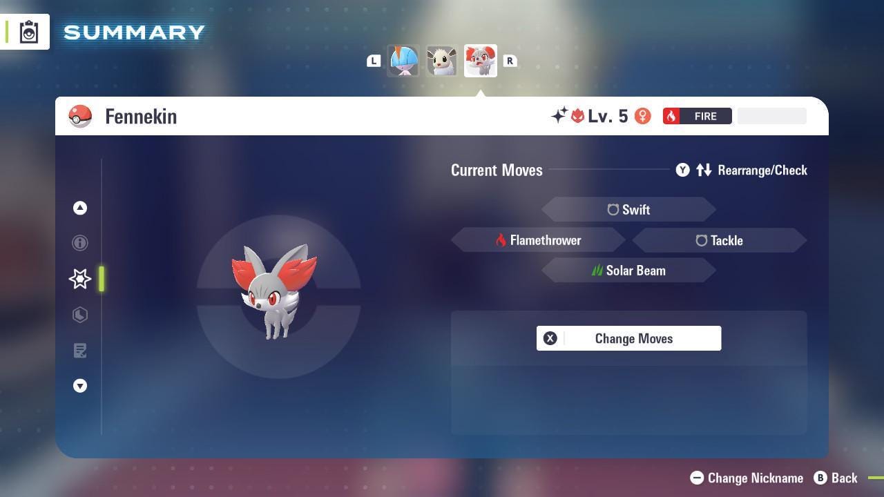 Pokemon Za Lvl 5 Modest SHINY ALPHA 6IV Fennekin Pokémon Legends ZA 6IV Competitive Battle – image 4
