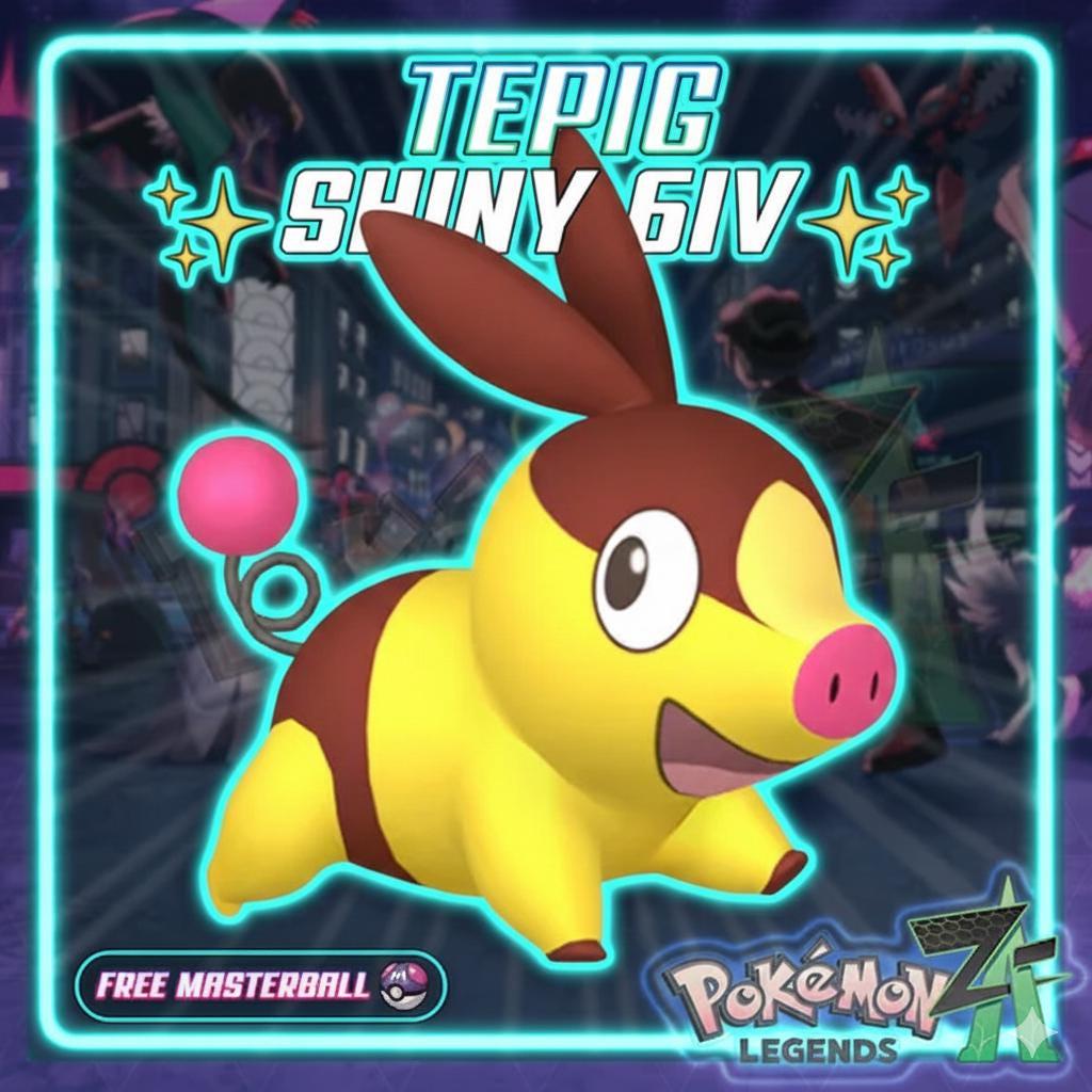 Shiny TEPIG Pokémon Legends ZA 6IV Competitive Battle Ready - Pokémon Legends: Z-A digital Pokémon trade by PokeTradingShop