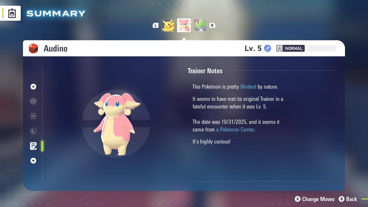 Pokemon ZA Non Shiny 6IV Event AUDINO PokeCenter 251101 Center Birthday 6IV - Pokémon Digital Trade digital Pokémon trade