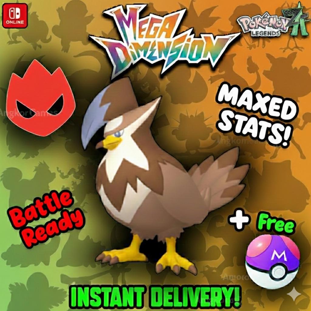 Shiny Alpha Staraptor Pokemon Legends Za Mega Dimension DLC 6IV Competitive Battle - Pokémon Legends: Z-A digital Pokémon