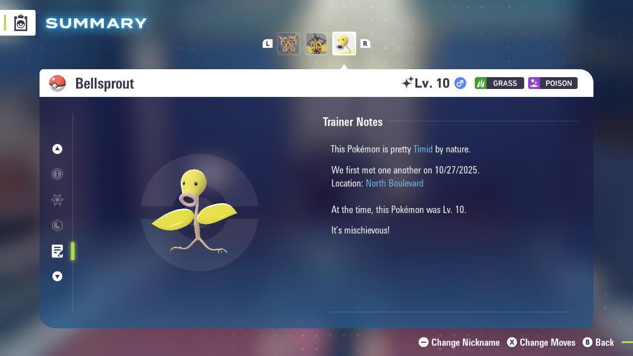 Shiny BELLSPROUT Pokémon Legends ZA 6IV Competitive Battle Ready - Pokémon Legends: Z-A digital Pokémon trade image 4