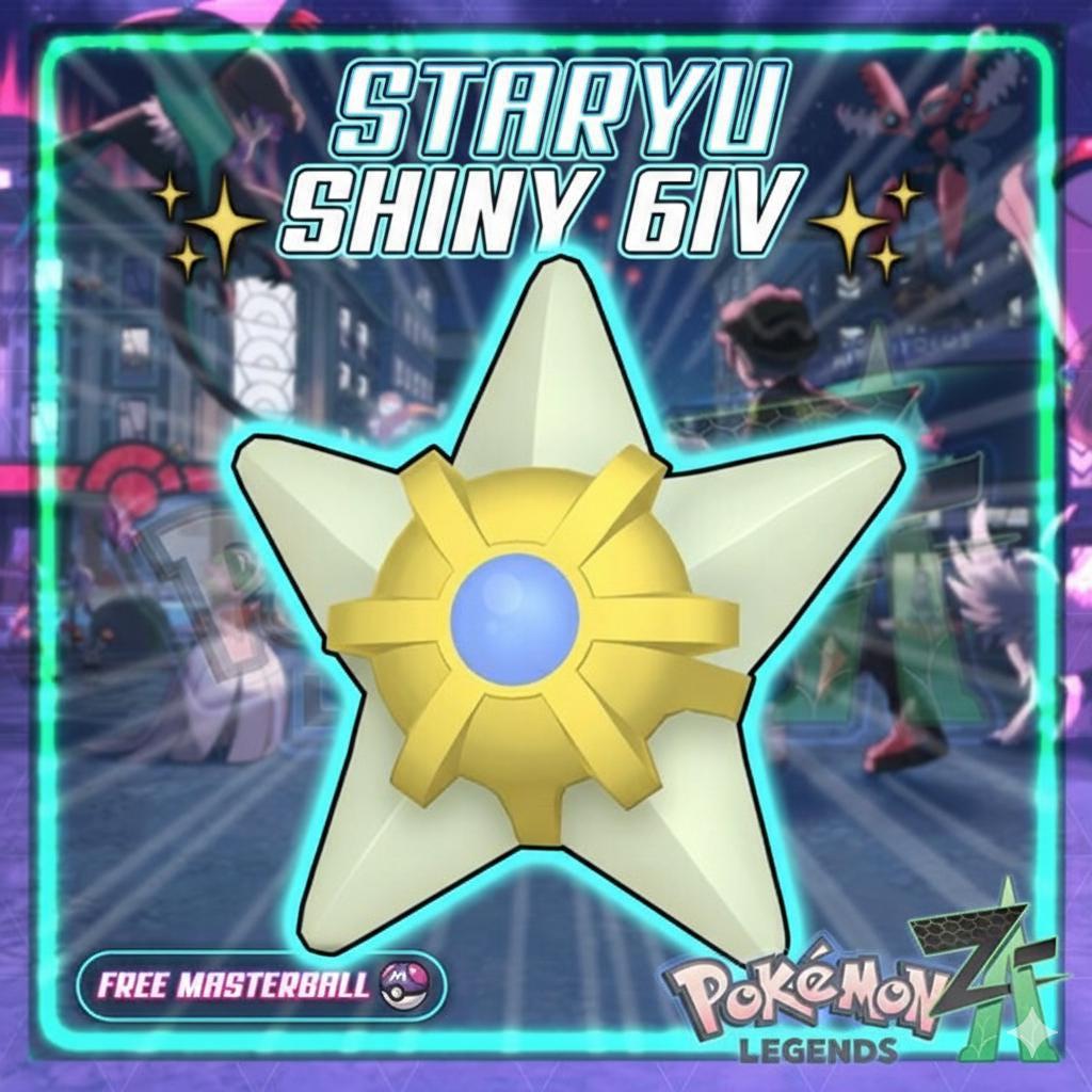 Shiny STARYU Pokémon Legends ZA 6IV Competitive Battle Ready - Pokémon Legends: Z-A digital Pokémon trade by PokeTradingShop