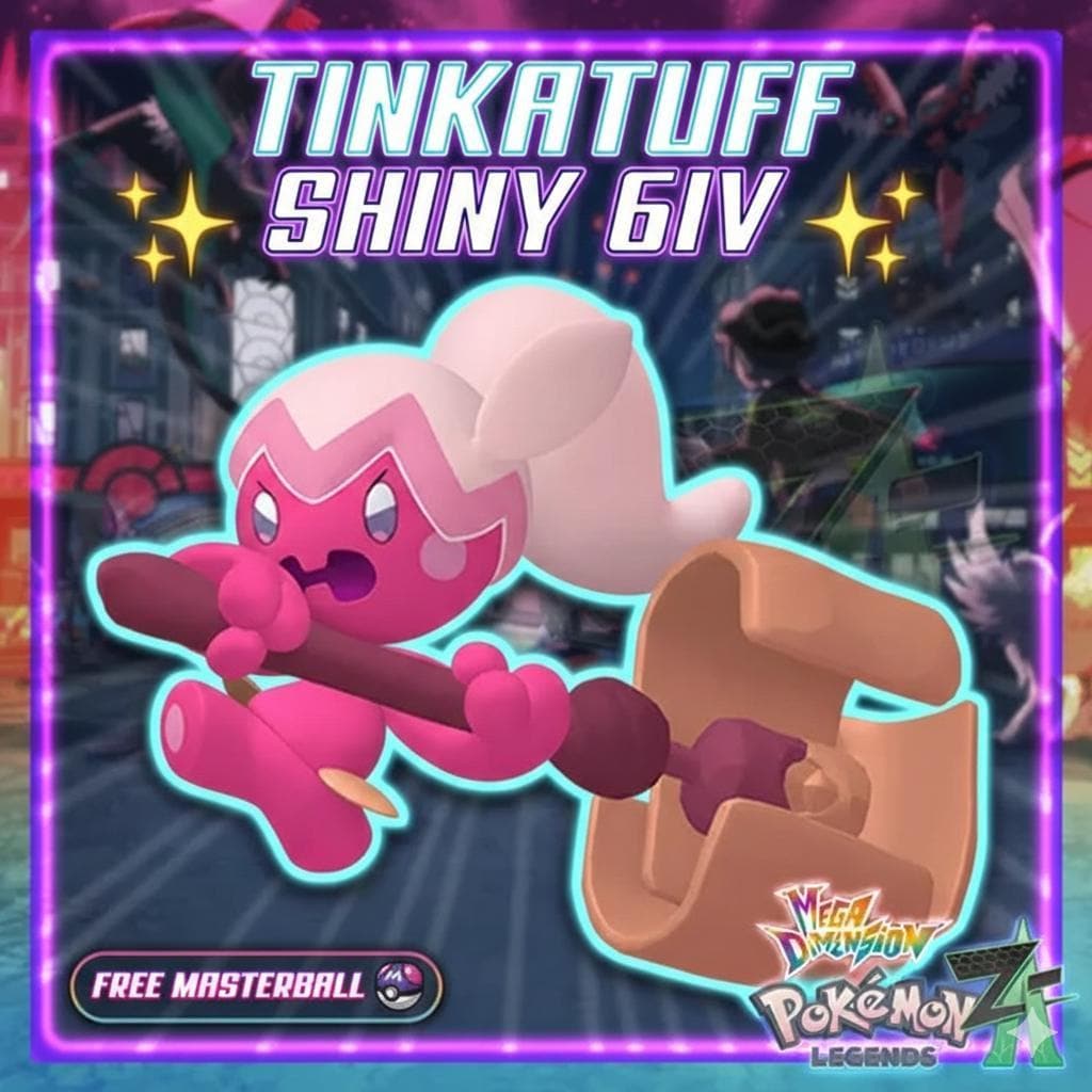 Shiny Tinkatuff Pokemon Legends ZA Mega Dimension DLC 6IV Competitive Battle Ready - Pokémon Legends: Z-A digital Pokémon