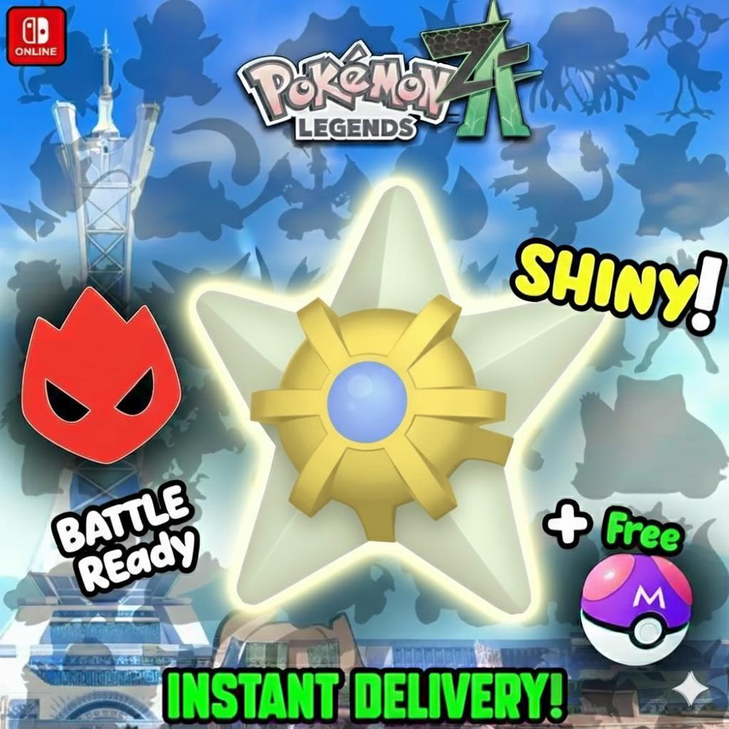 Shiny Alpha Staryu Pokémon Legends ZA 6IV Competitive Battle Ready - Pokémon Legends: Z-A digital Pokémon trade by