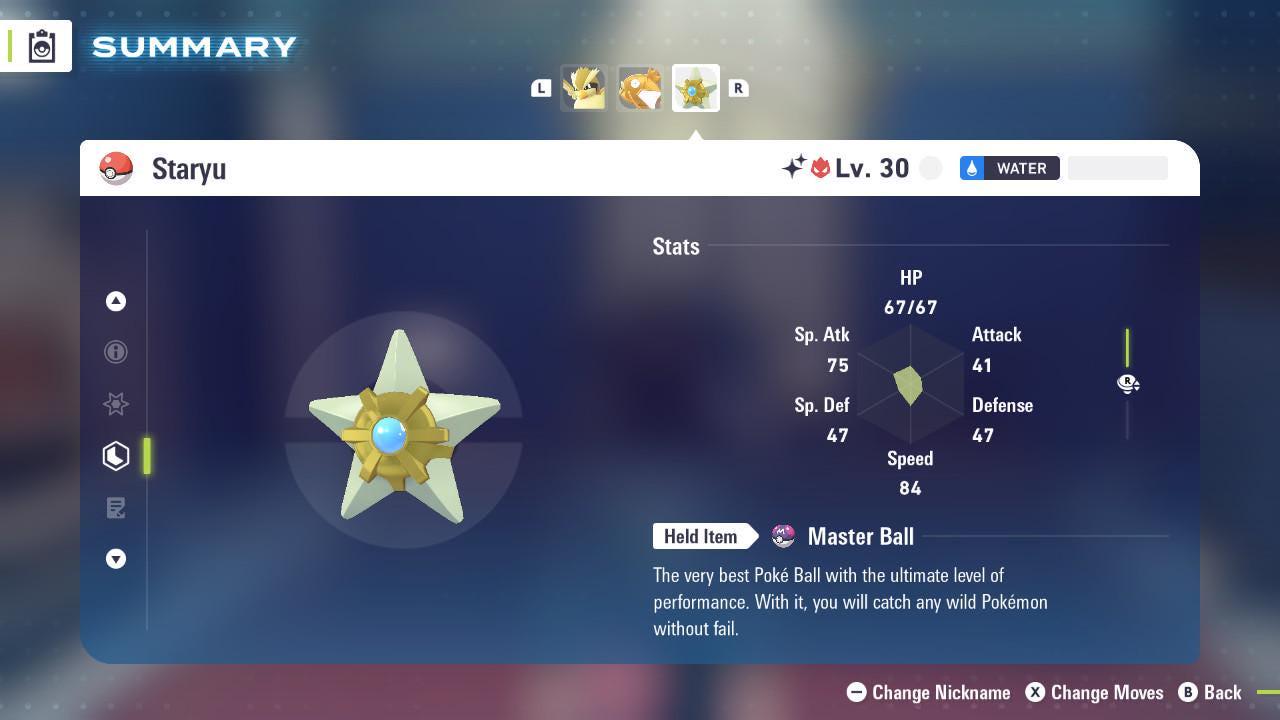 Shiny Alpha Staryu Pokémon Legends ZA 6IV Competitive Battle Ready - Pokémon Legends: Z-A digital Pokémon trade image 2