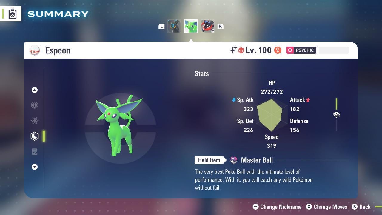 Shiny Alpha Espeon Pokémon Legends ZA 6IV Competitive Battle Ready - Pokémon Legends: Z-A digital Pokémon trade image 2