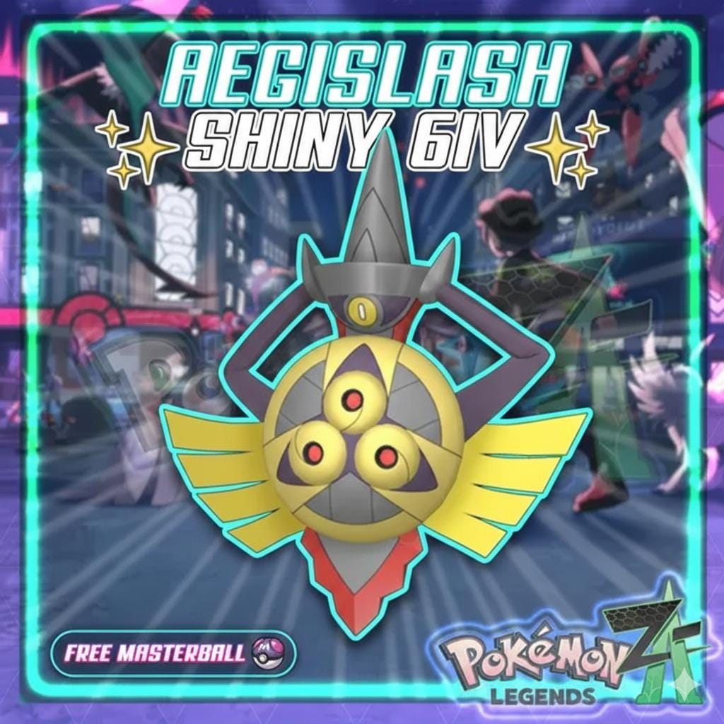 Shiny AEGISLASH Pokémon Legends ZA 6IV Competitive Battle Ready - Pokémon Legends: Z-A digital Pokémon trade by