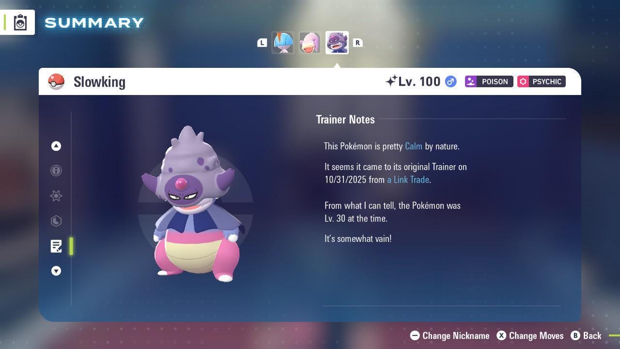 Pokemon Za Shiny 6IV GALARIAN SLOWKING Pokémon Legends ZA 6IV Competitive Battle - Pokémon Legends: Z-A digital Pokémon trade