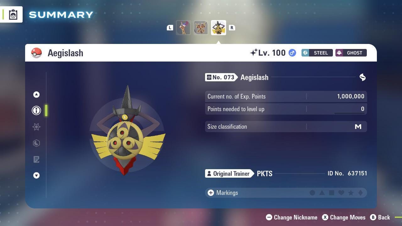 Shiny AEGISLASH Pokémon Legends ZA 6IV Competitive Battle Ready - Pokémon Legends: Z-A digital Pokémon trade image 3