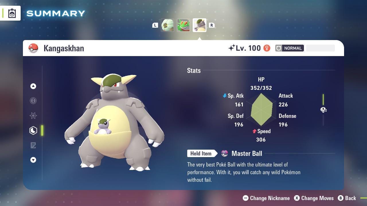 Shiny KANGASKHAN Pokémon Legends ZA 6IV Competitive Battle Ready - Pokémon Legends: Z-A digital Pokémon trade by