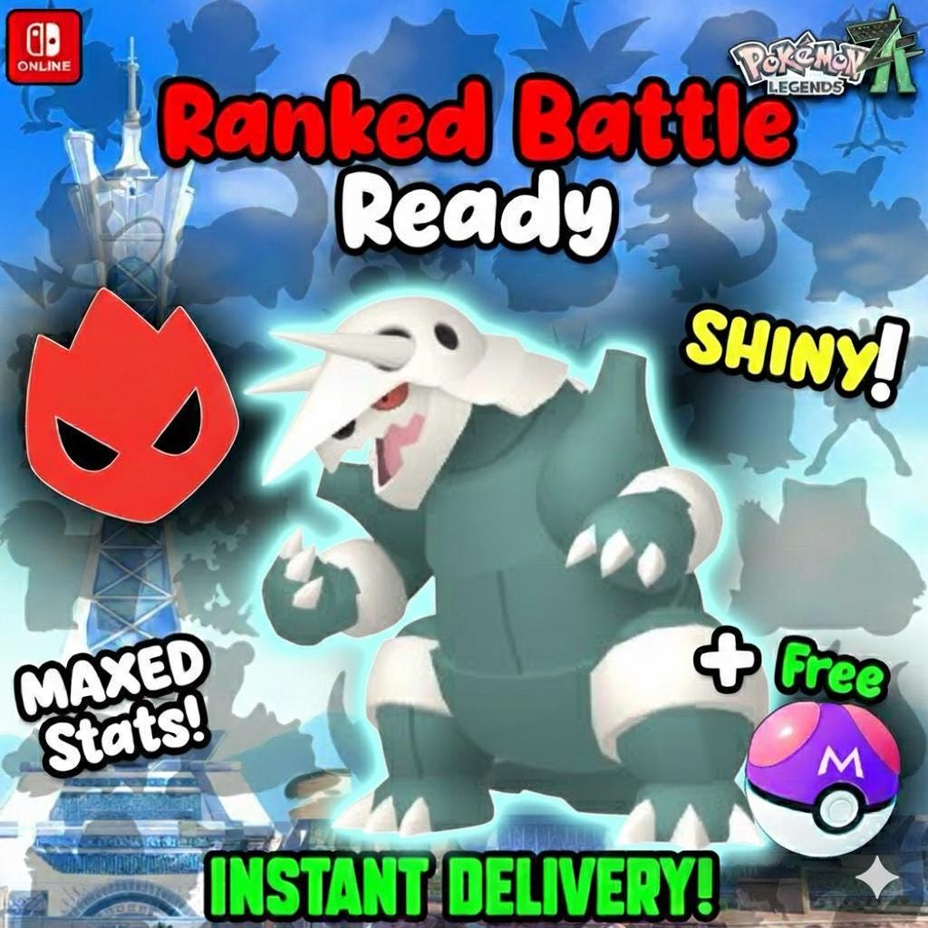 Shiny Alpha Aggron Pokémon Legends ZA 6IV Competitive Battle Ready - Pokémon Legends: Z-A digital Pokémon trade by