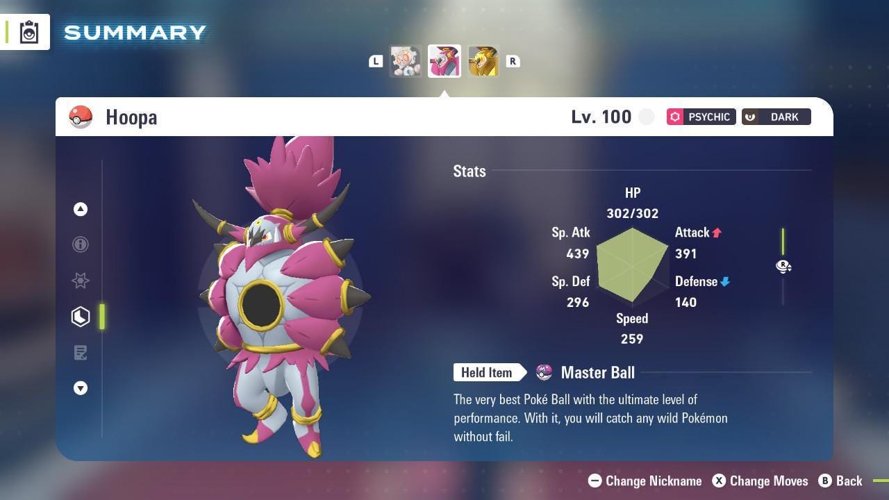 Shiny Unbound Hoopa Pokémon Legends ZA 6IV Competitive Battle Ready - Pokémon Legends: Z-A digital Pokémon trade image 2