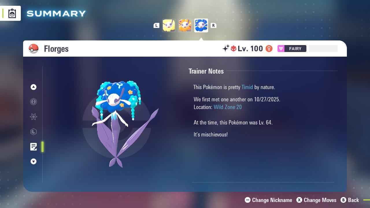 Shiny Alpha Blue Florges Pokémon Legends ZA 6IV Competitive Battle Ready - Pokémon Legends: Z-A digital Pokémon trade image 4