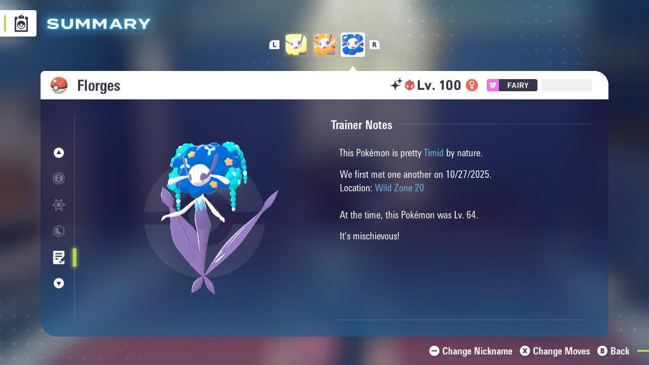 Shiny Alpha Blue Florges Pokémon Legends ZA 6IV Competitive Battle Ready – image 4