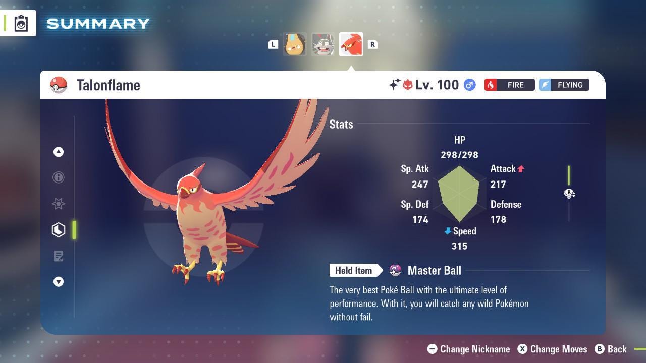 Shiny Alpha Talonflame Pokémon Legends ZA 6IV Competitive Battle Ready - Pokémon Legends: Z-A digital Pokémon trade by