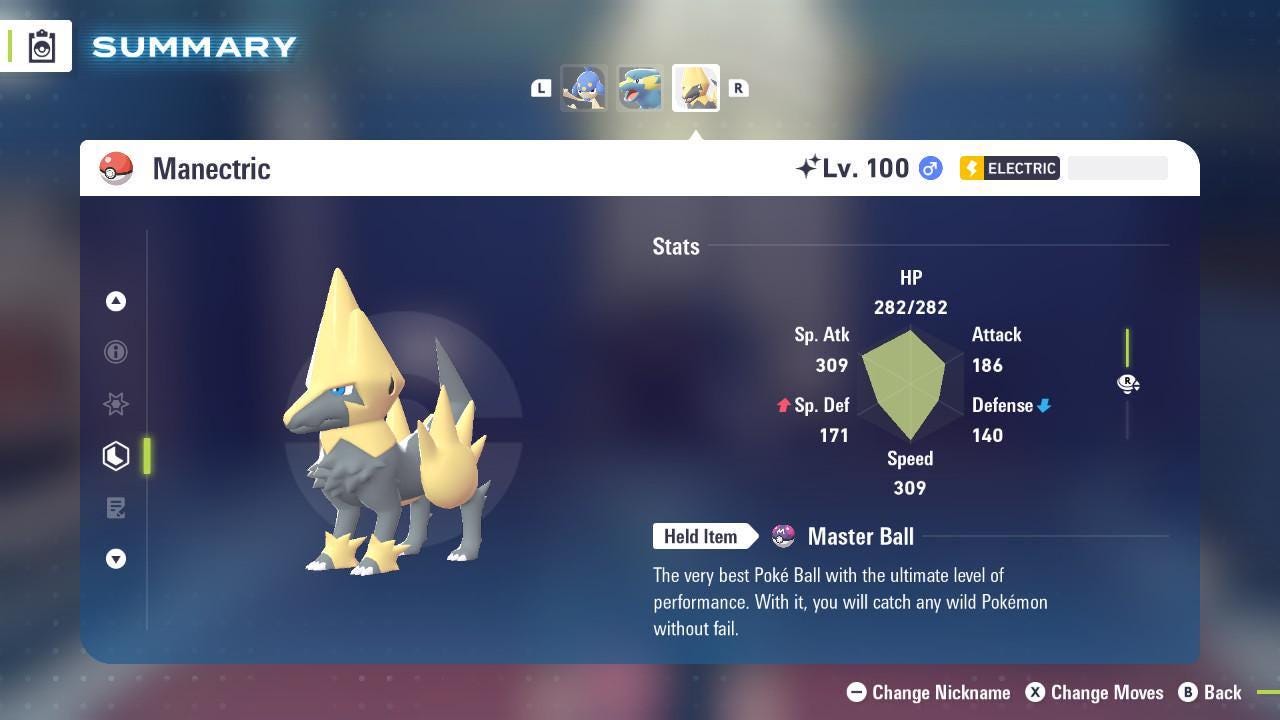 Shiny MANECTRIC Pokémon Legends ZA 6IV Competitive Battle Ready - Pokémon Legends: Z-A digital Pokémon trade by