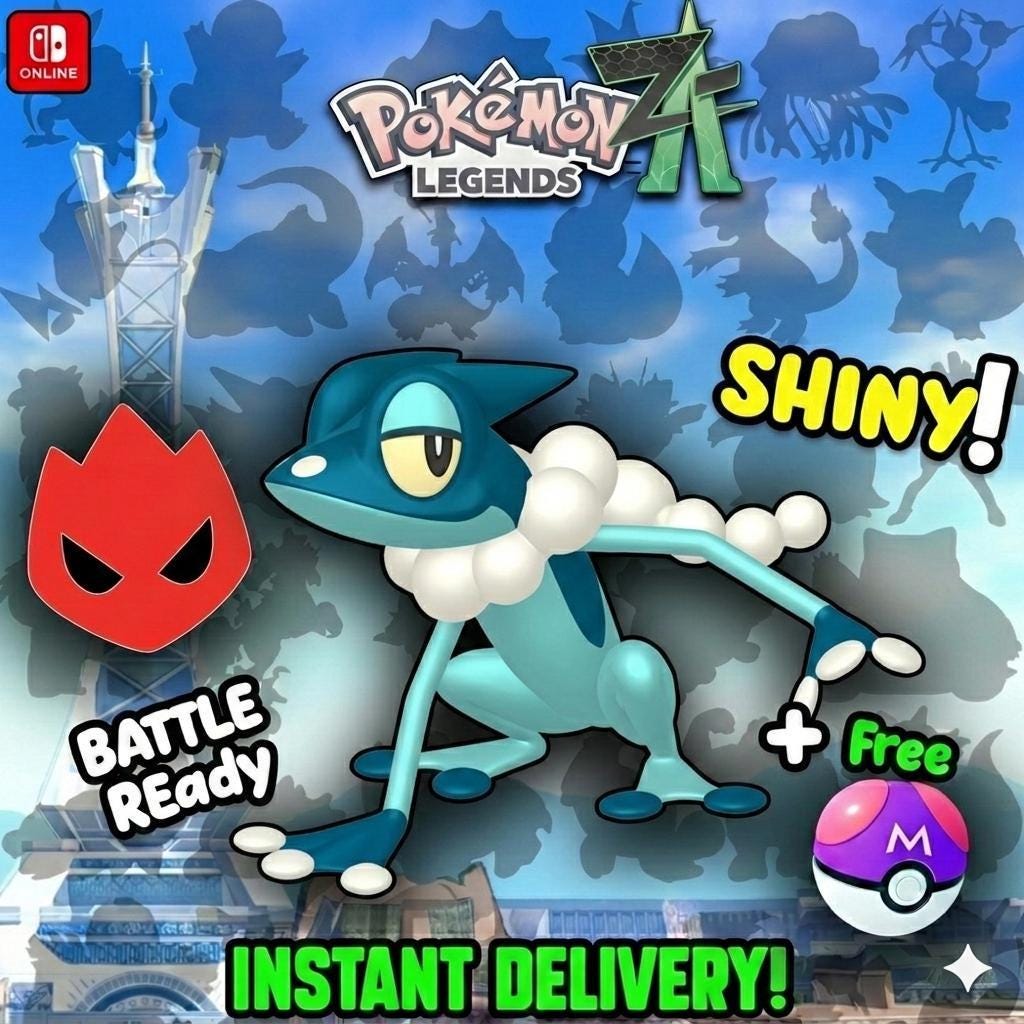 Shiny Alpha Frogadier Pokémon Legends ZA 6IV Competitive Battle Ready - Pokémon Legends: Z-A digital Pokémon trade by