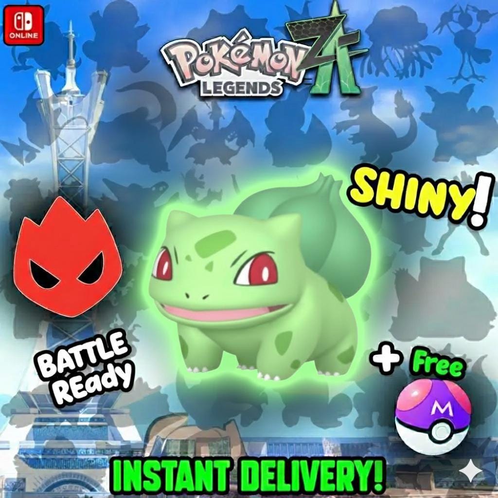 Shiny Alpha Bulbasaur Pokémon Legends ZA 6IV Competitive Battle Ready - Pokémon Legends: Z-A digital Pokémon trade by